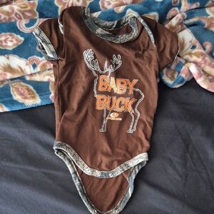 Mossy Oak Baby Buck Brown and Orange Bodysuit